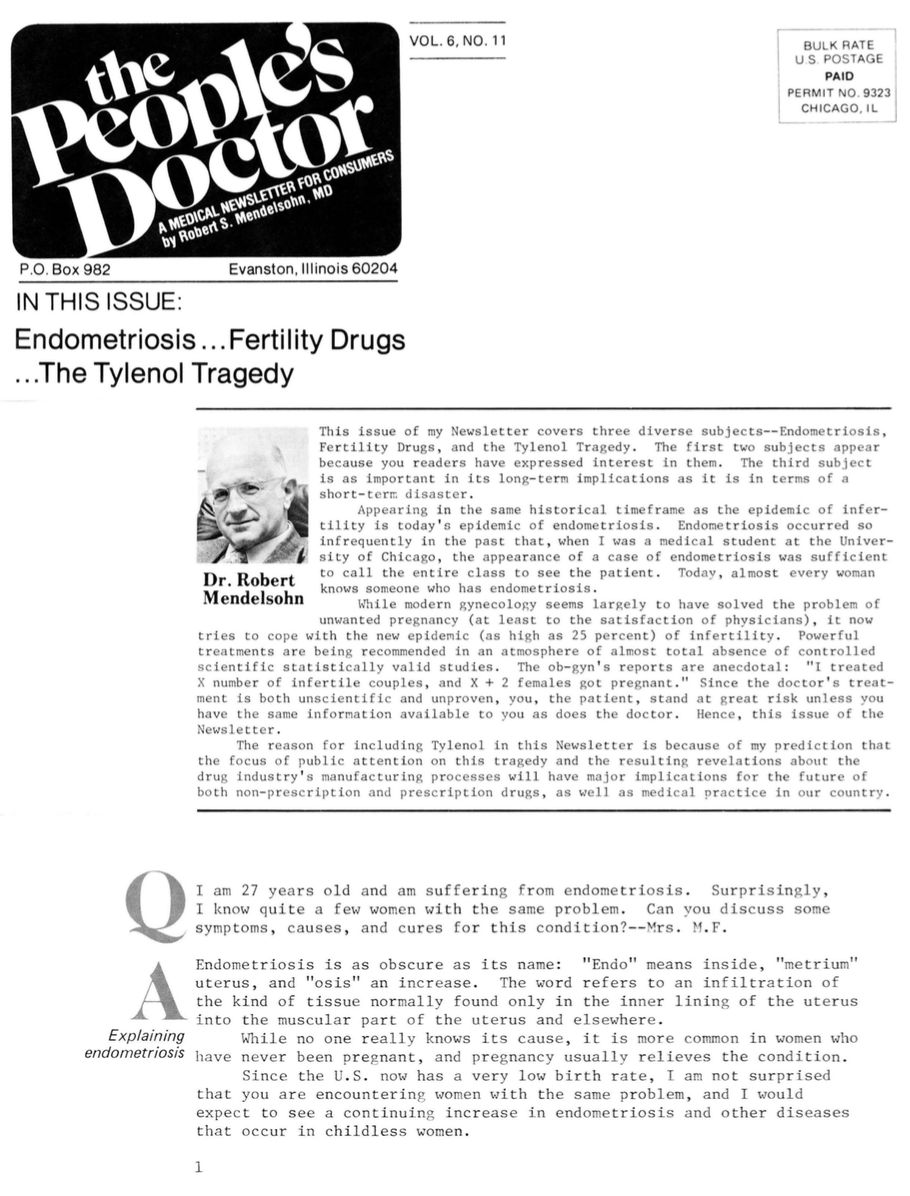Endometriosis…Fertility Drugs…The Tylenol Tragedy