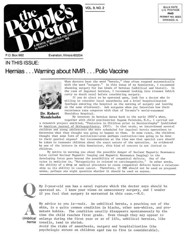 Hernias….Warning about NMR…Polio Vaccine