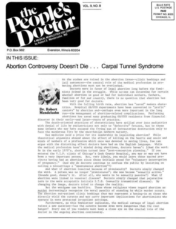 Abortion Controversy Doesn’t Die…Carpal Tunnel Syndrome