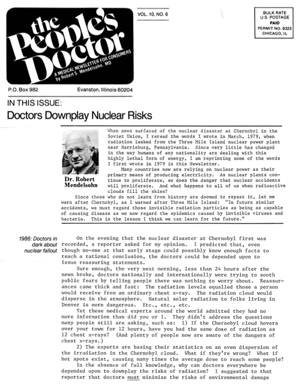 Doctors Downplay Nuclear Risks