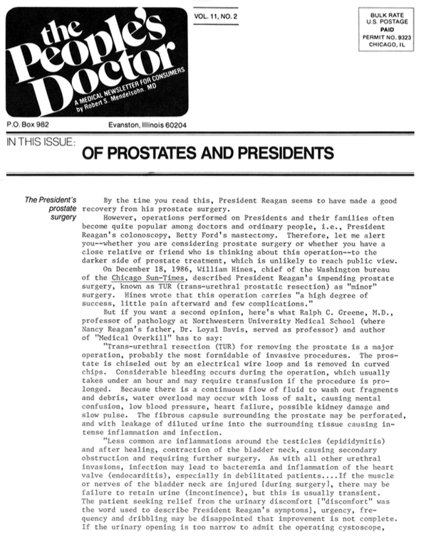 Of Prostates and Presidents