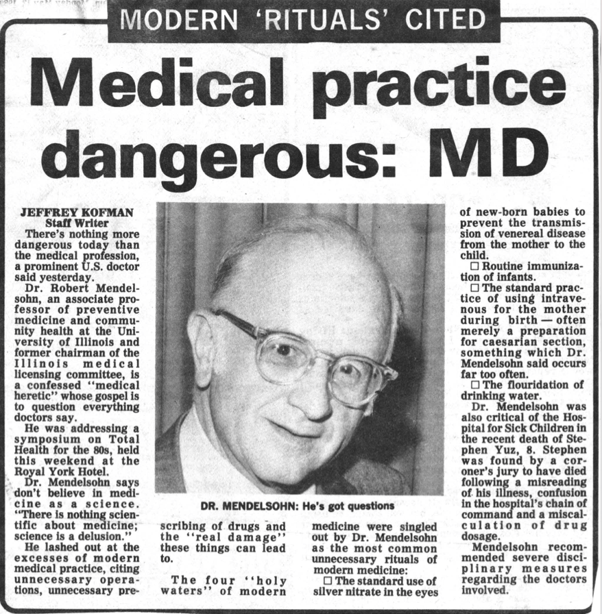 Medical practices dangerous: MD – The Toronto Sun, 1980