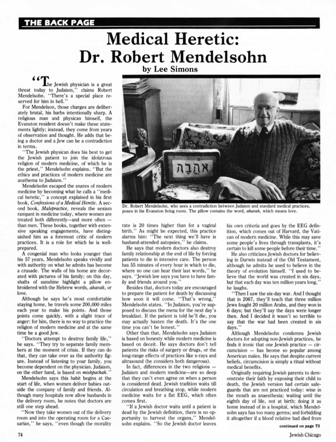 Medical Heretic: Dr. Robert Mendelsohn